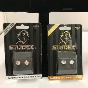 2 Pairs New STUDEX Hypoallergenic Earrings
